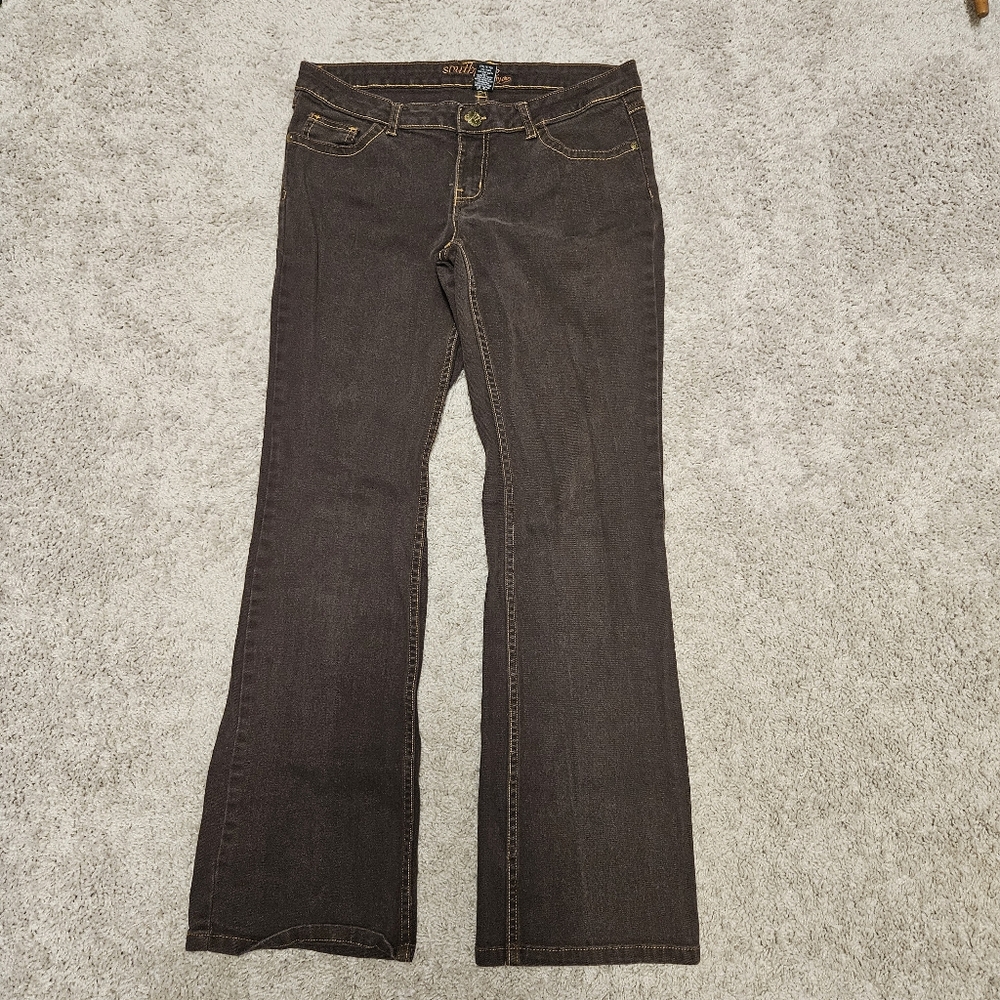 Brown With Gold Trim Southpole Juniors Sz 9 Jeans